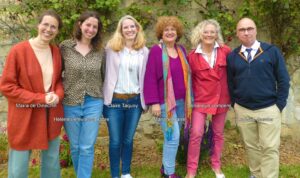 De gauche à droite : Maïra de Dinechin, Hélène Lefèvre-Manabre, Claire Taquoy, Mariane Carré, Véronique Compère et Ludovic Garnier