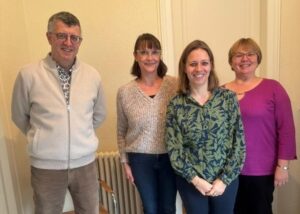 De gauche à droite : Franck Wilmart, Caroline Genty, Marine Corroyer, et Christine Marlière